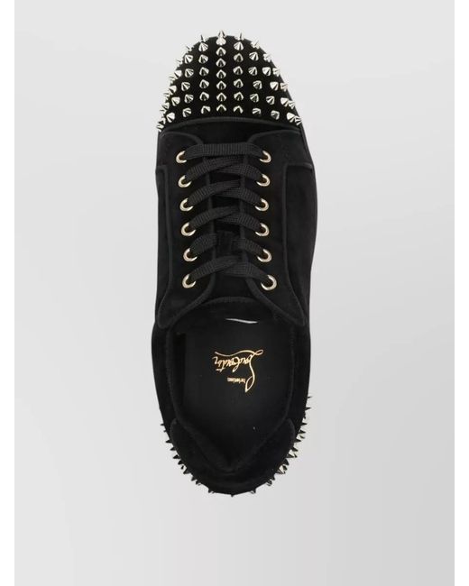 Christian Louboutin Black Seavaste 2 Suede Leather Sneakers for men