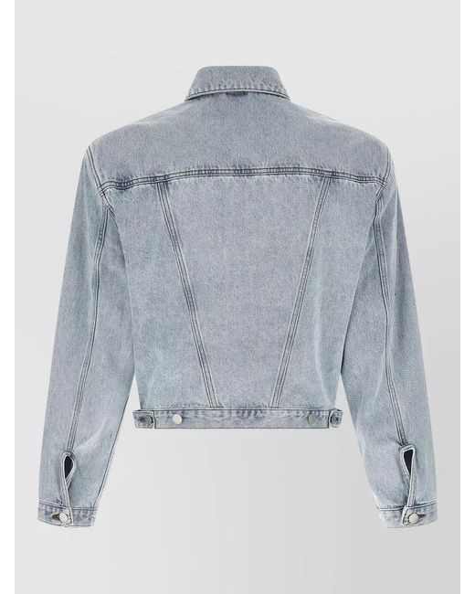 Entire studios Blue Denim Contrast Stitch Oversized Shirt Jacket for men