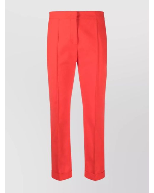 Moschino Red Cropped High Waist Trousers
