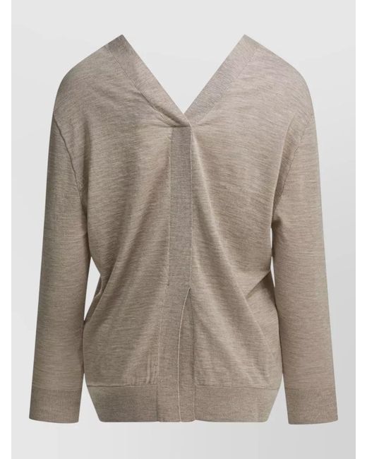 Sa Su Phi Multicolor Knitwear V Neck Long Sleeve Ribbed Edges