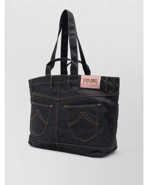 KENZO Black Canvas Tote Bag for men
