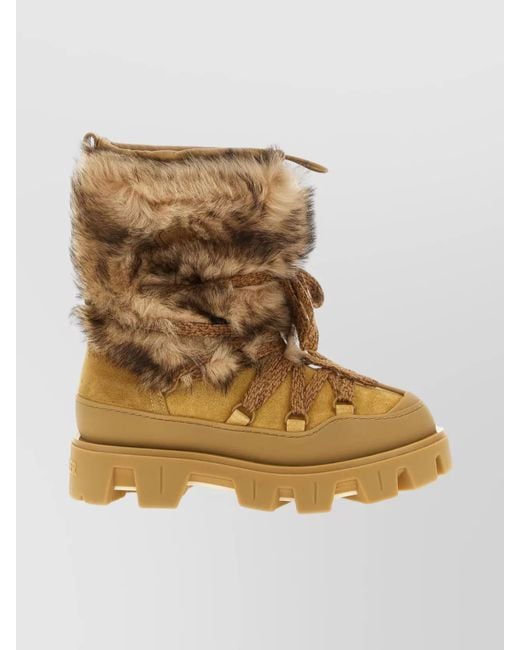 Moncler Natural Leather Ankle Boots