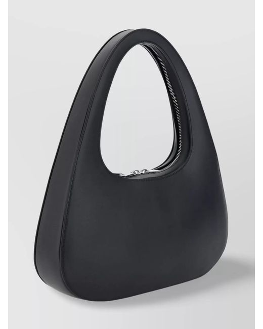 Coperni Black Swipe Baguette Large Leather Shoulder Bag