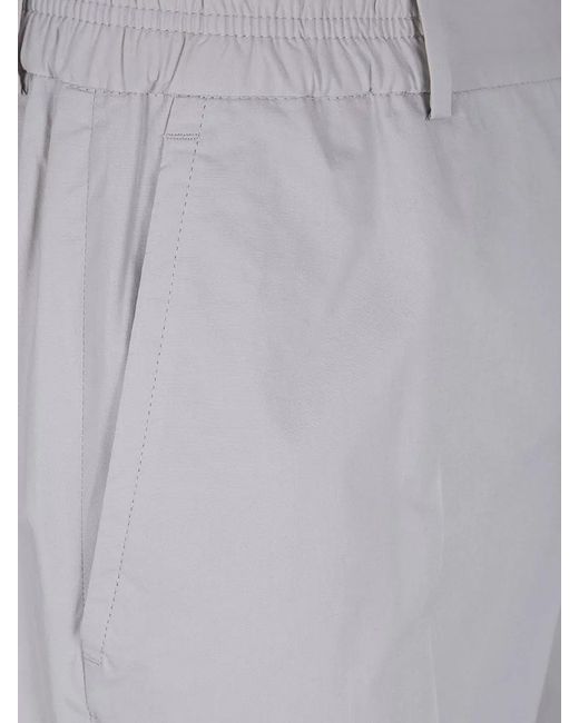 Incotex White Elastic Waist Chino Trousers for men