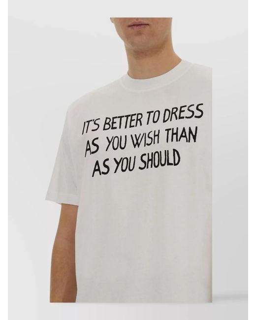 Moschino White "Graphic Message Print" T-Shirt for men