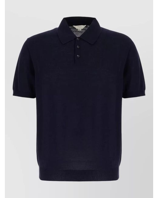 Malo Blue Cotton Knit Shirt Polo Collar for men