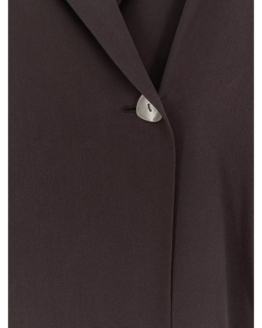 Alysi Purple Silk Blazer Long Sleeves Notched Lapel