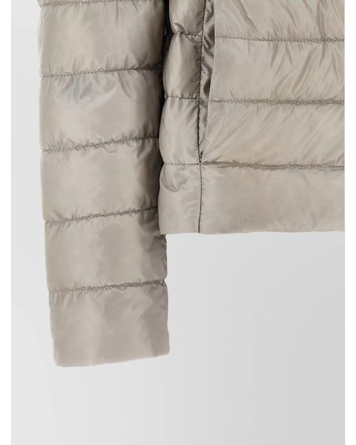 Herno Blue Reversible Jacket Quilted Drawstring Detail