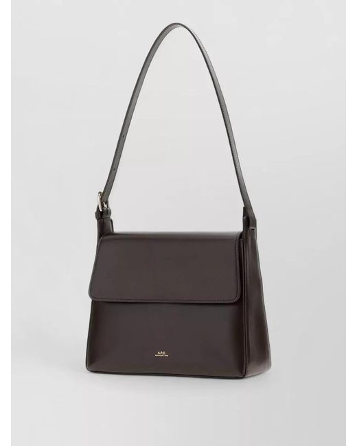 A.P.C. White Virginie Leather Shoulder Bag Adjustable Strap