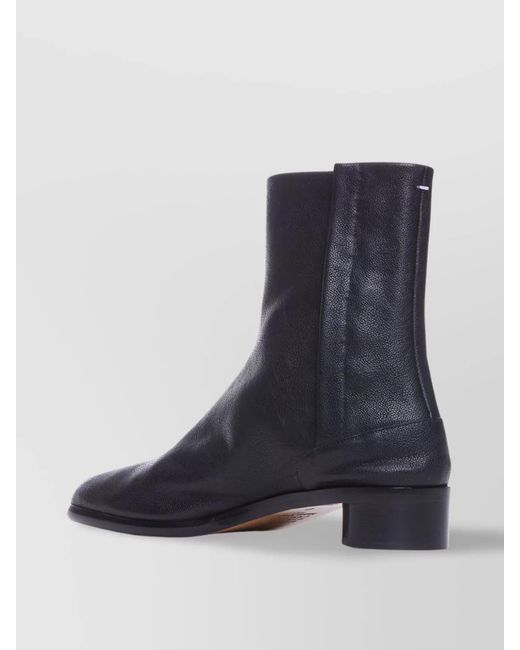 Maison Margiela Blue Leather Tabi Ankle Boots for men