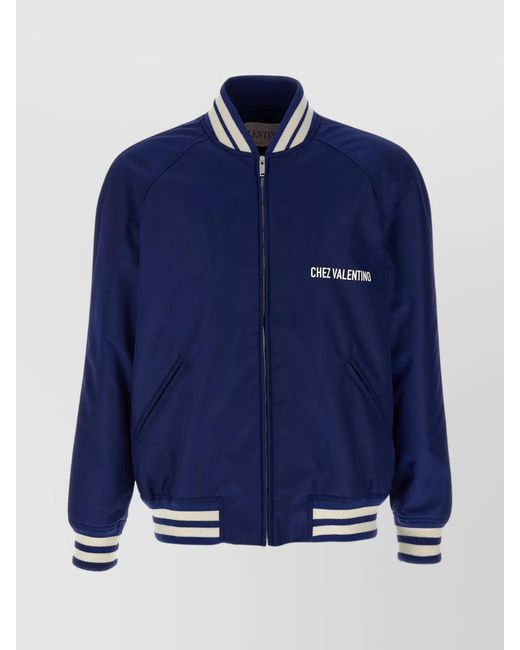 Valentino Garavani Blue Bomber Jacket for men