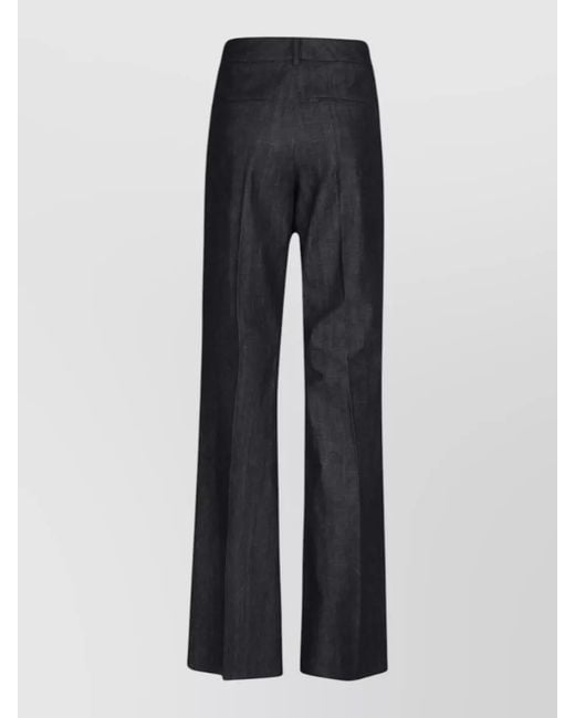 Seafarer Blue High Waist Denim Trousers Wide Leg