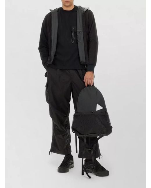 And Wander Black Nylon Hooded Jacket for men