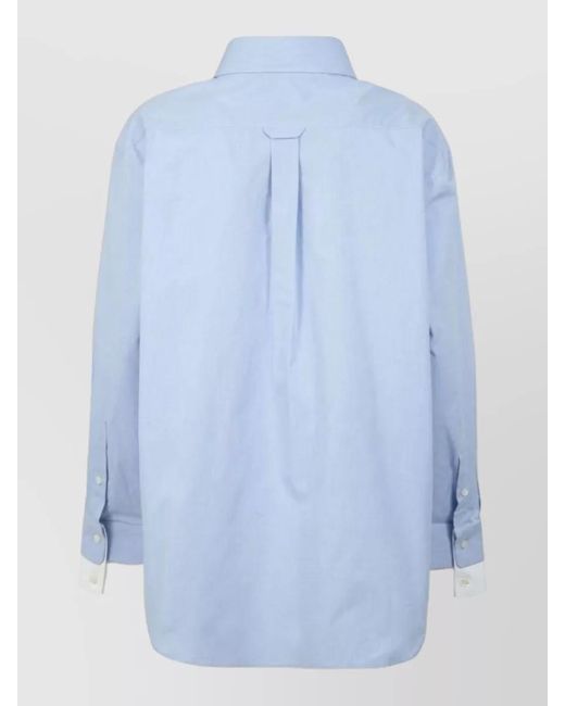 Acne Blue Cotton Poplin Long-Sleeve Shirt