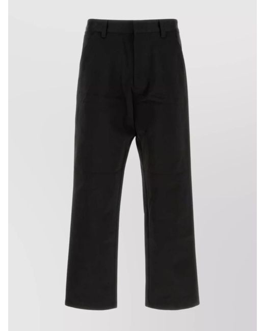 Prada Black Silk Wide-Leg Trousers for men