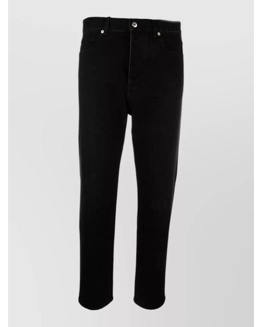 Bottega Veneta Black Denim Trousers Button Detail Pockets Belt Loops for men