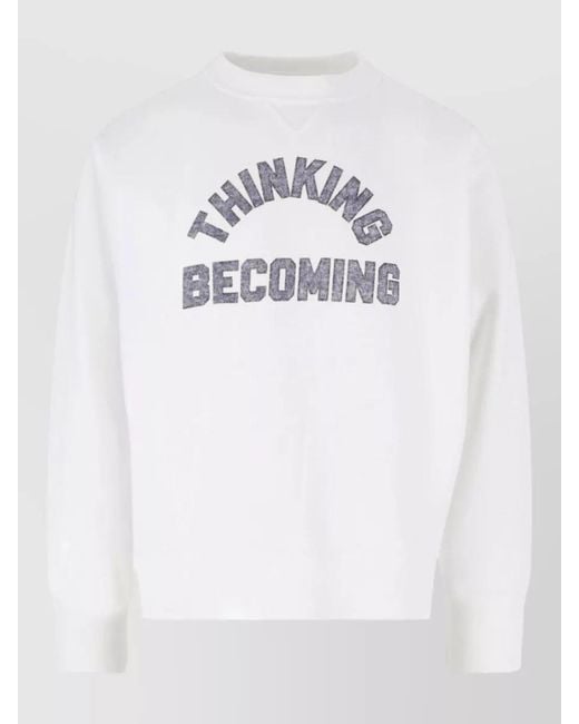 Sacai Metallic Crew Neck Graphic Print Relaxed Sweatshirt