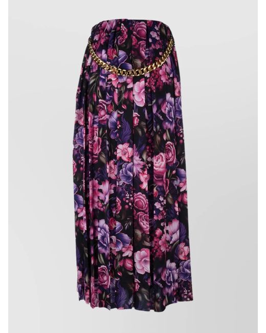 Balenciaga Purple Pleated Midi Skirt