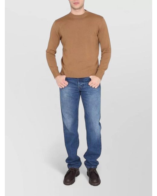 Ballantyne Blue Cross Choker Crew Sweater Long Sleeves for men