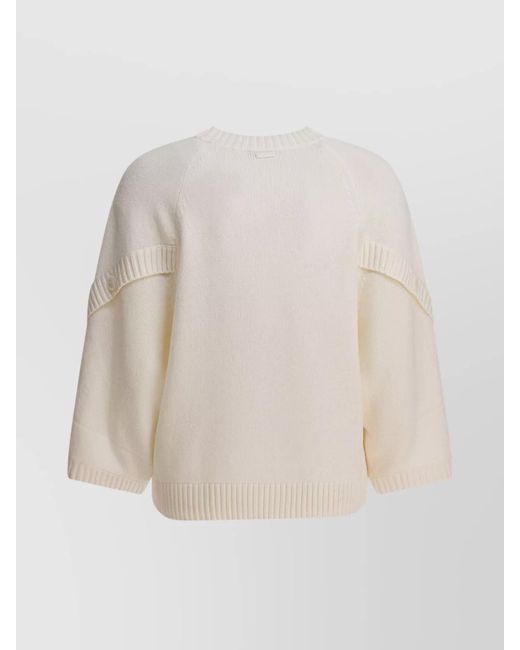 Max Mara White Wool Cashmere Oversized Jumper