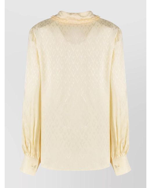 Valentino Garavani Natural Silk Ruffled Blouse