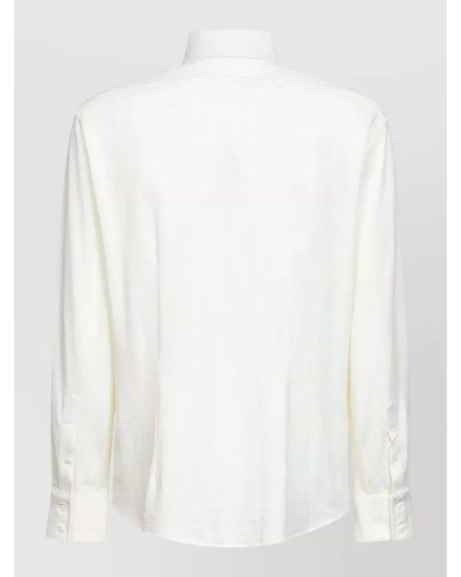 Brunello Cucinelli White Long Sleeve Regular Fit Shirt Buttoned Cuffs for men