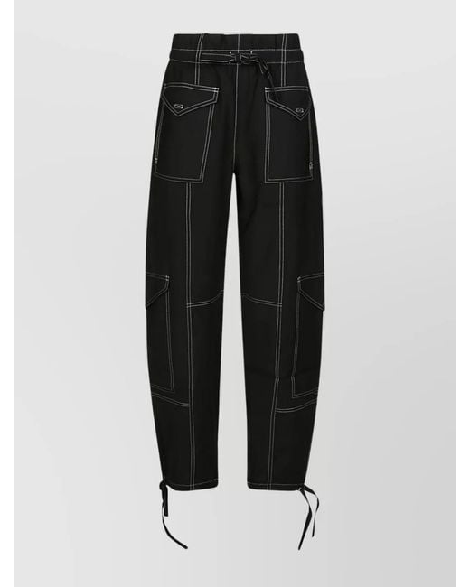 Ganni Black Slub Trousers