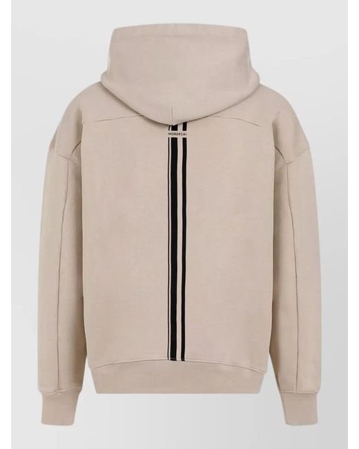 Mordecai Natural Signature Hooded Cotton Sweatshirt Stripe Back for men