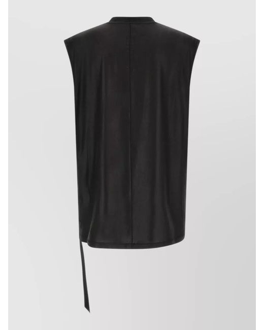Rick Owens Black Trap T Crew Neck Sleeveless Top for men
