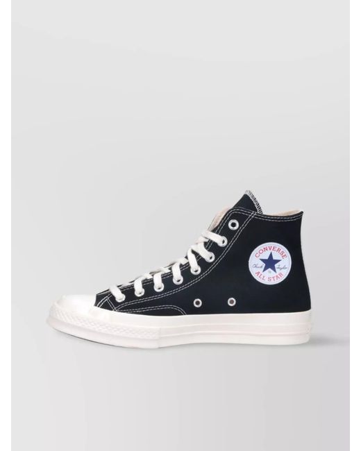 COMME DES GARÇONS PLAY Blue Canvas High Top Sneakers