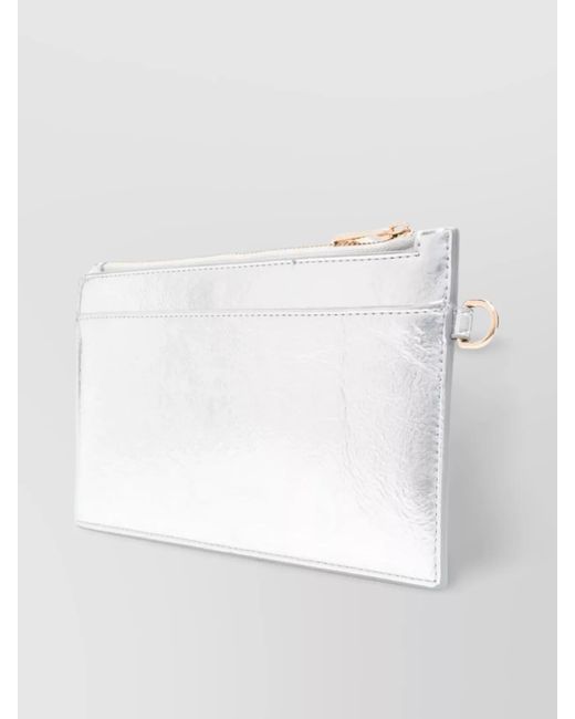 A.P.C. White Shimmering Metallic Clasp With Detachable Strap