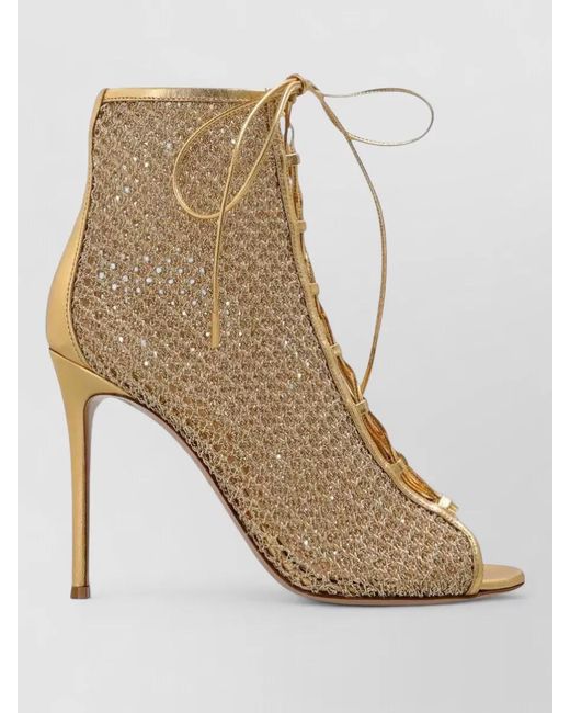 Gianvito Rossi Natural Lace Up Nappa Itaca High Heel Sandals