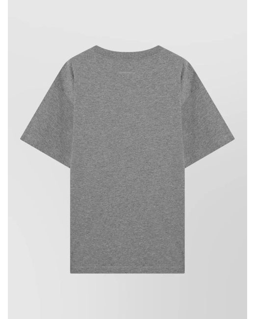 MM6 by Maison Margiela Gray Mélange Cotton Tshirt With Gloves