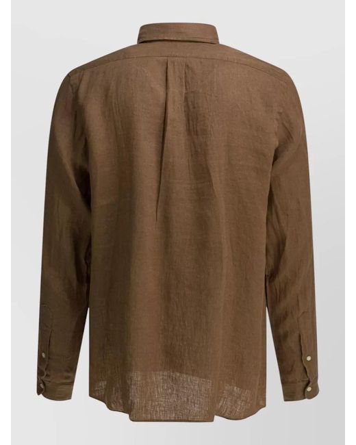 Polo Ralph Lauren Green Long Sleeve Shirt Logo Detail Collar for men