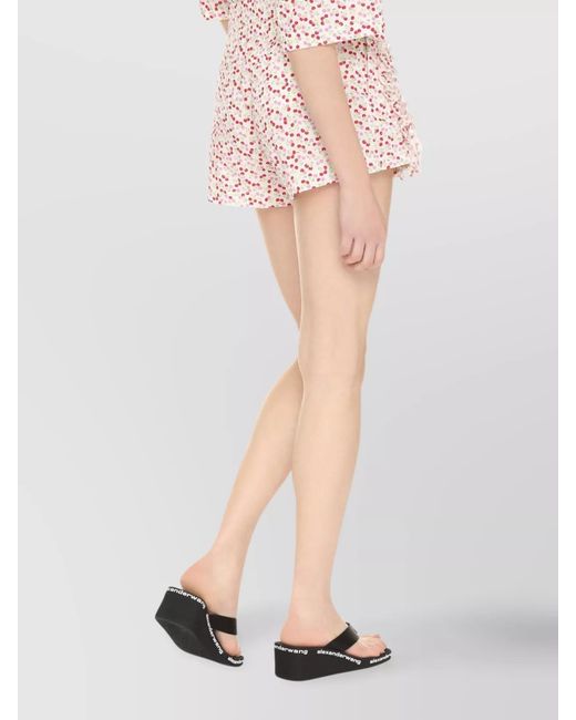 MSGM Pink Printed Cotton Shorts