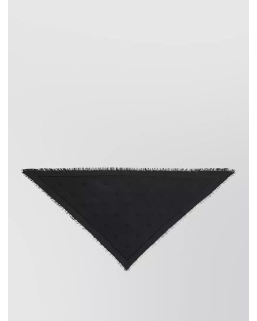 Gucci Black Silk Wool Jacquard Shawl