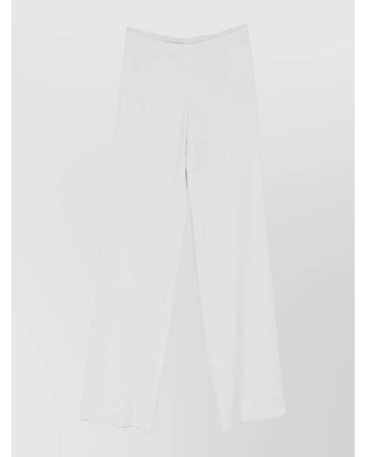Emporio Armani White Wide-Leg Trousers