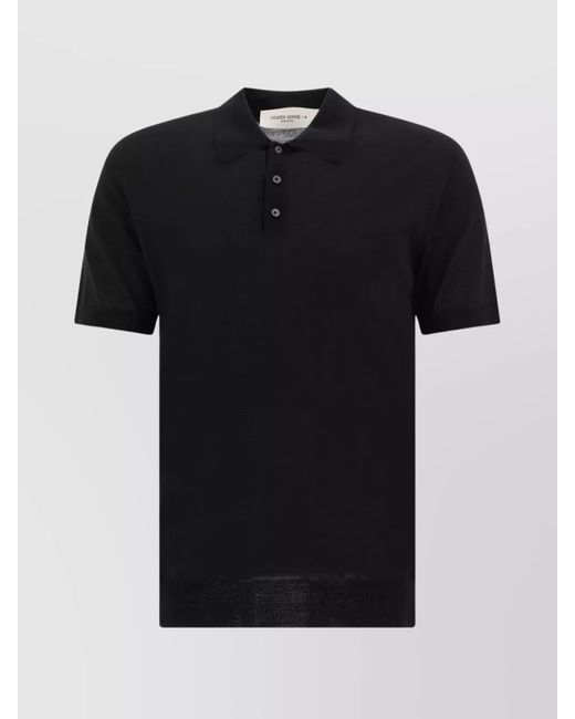 Golden Goose Deluxe Brand Black Wool Polo Shirt for men