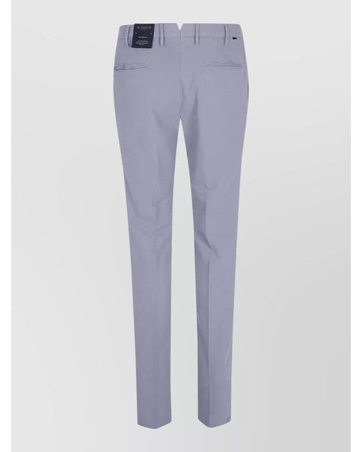 Incotex Blue Chino Trousers Regular Fit Belt Loops for men