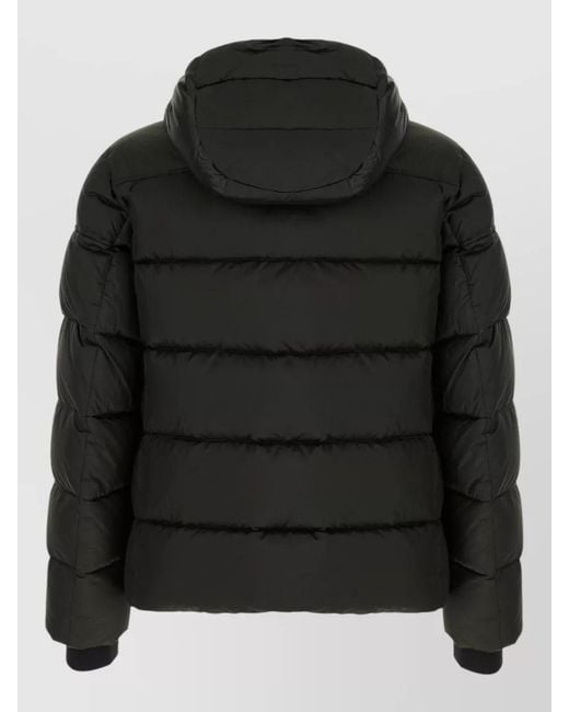 Moorer Black Nylon Brett Hood Down Jacket Quilted for men