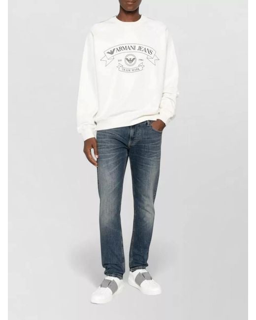 Emporio Armani Natural Crew Neck Raglan Long Sleeve Top for men