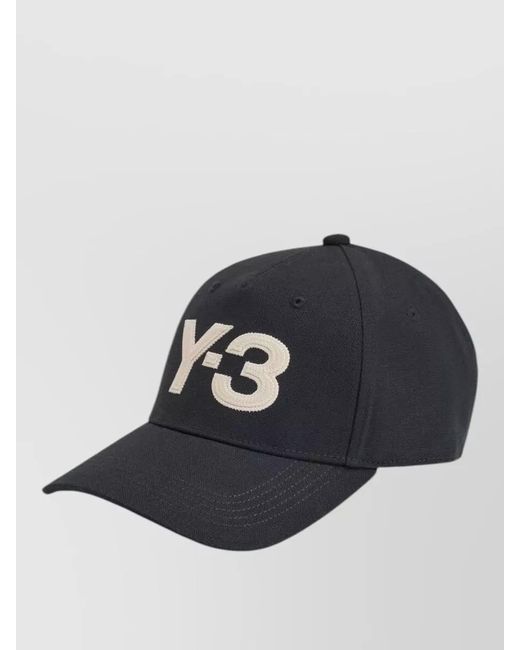 Y-3 Blue Logo Baseball Cap Six Panel Curved Peak for men