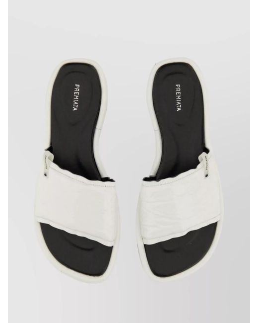 Premiata Metallic Lamb Leather Slide Sandals