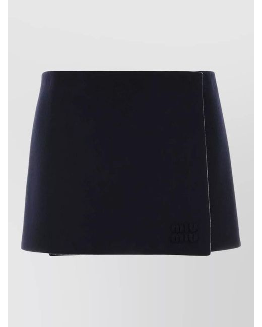 Miu Miu Blue Cashmere Wool Mini Skirt