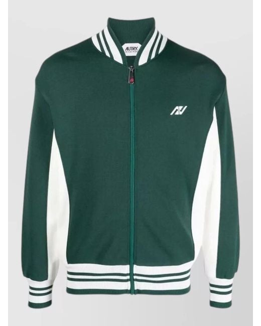 Autry Green Bicolor Bomber Jacket for men