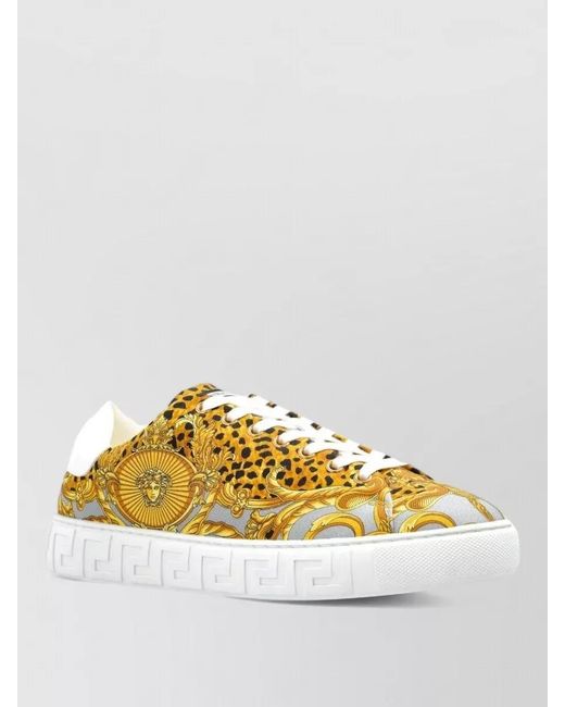 Versace Metallic Printed Low-Top Sneakers
