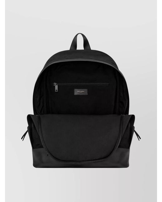 Saint Laurent Black Nylon Canvas And Leather Backpack for men