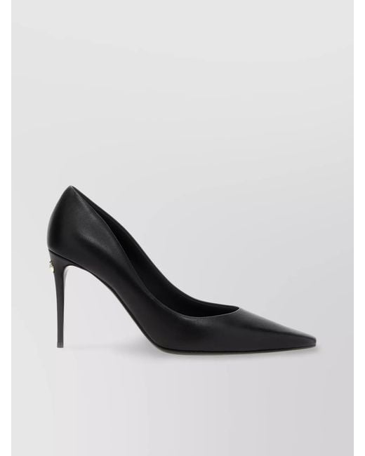 Dolce & Gabbana Black Leather Pointed-Toe Pumps