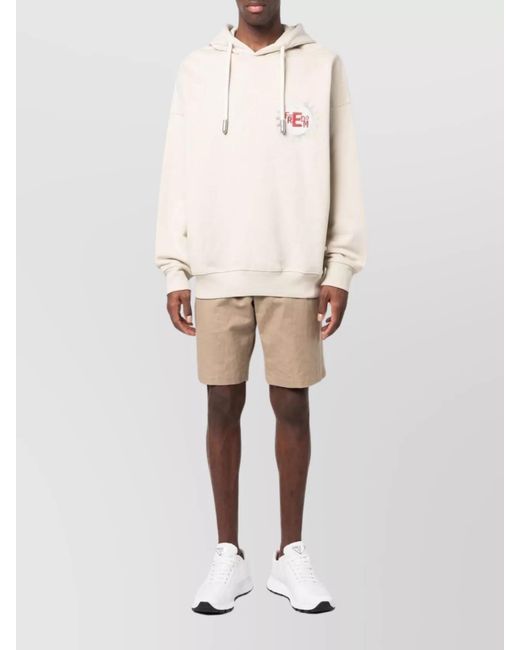 Emporio Armani White Cotton Logo Hoodie for men