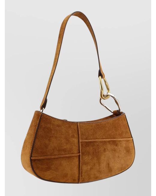 Staud Brown Leather Shoulder Bag